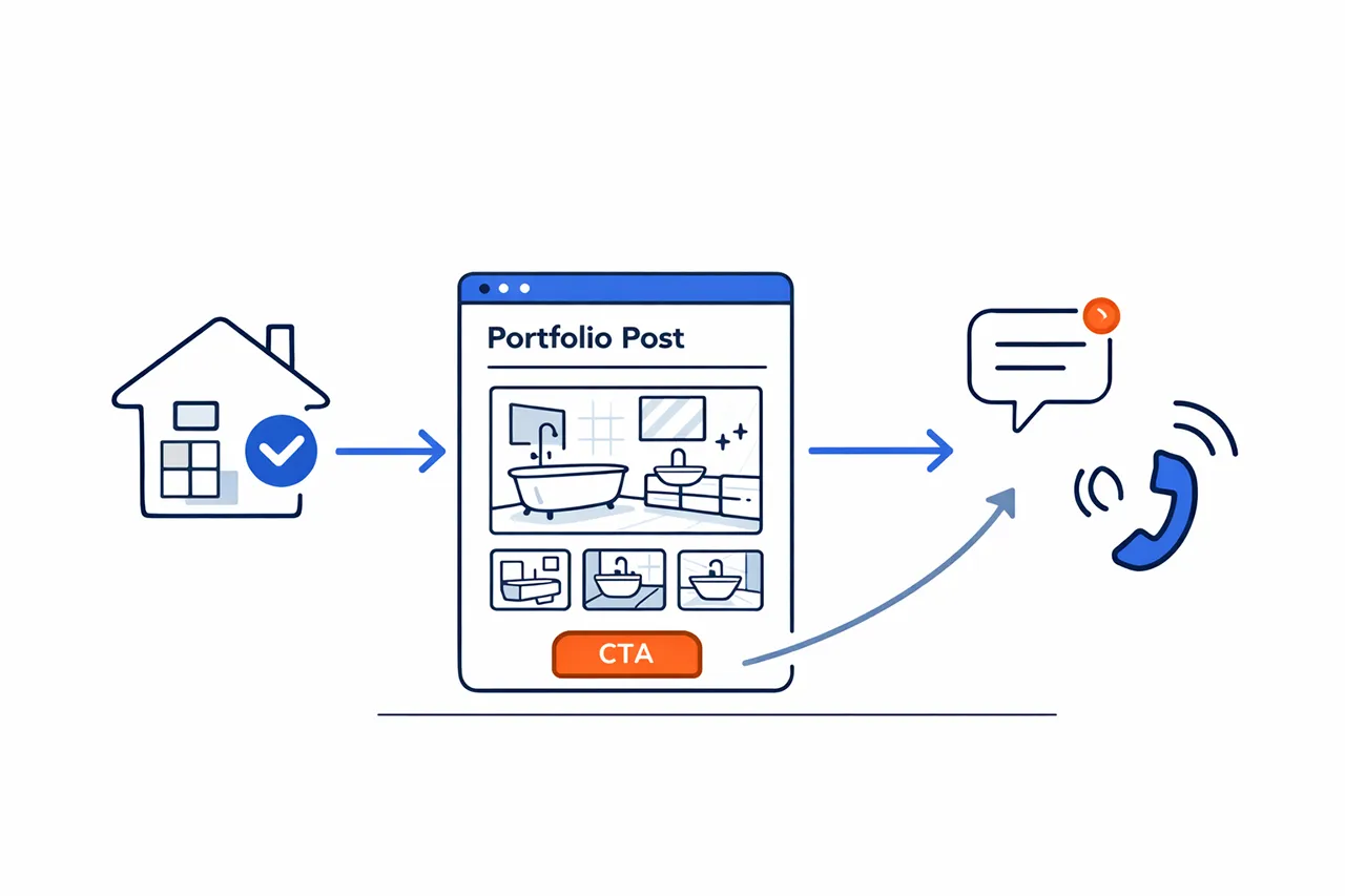 Completed project turning into a website portfolio page and then into customer enquiries